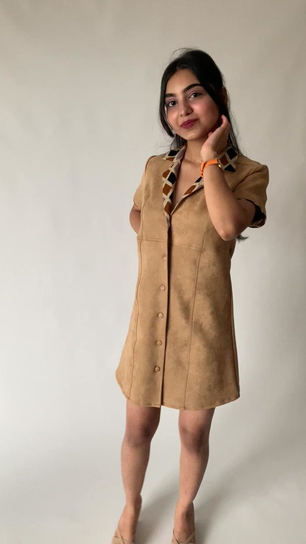 Camouflage Suede Mini Dress – SABI